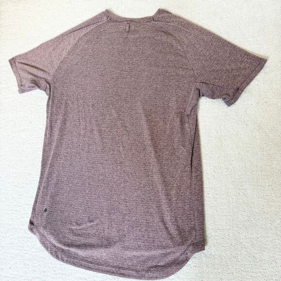 Lululemon Athletica Drysense Short Sleeve Shirt in Heathered Savannah (Red) - Me - Picture 3 of 9